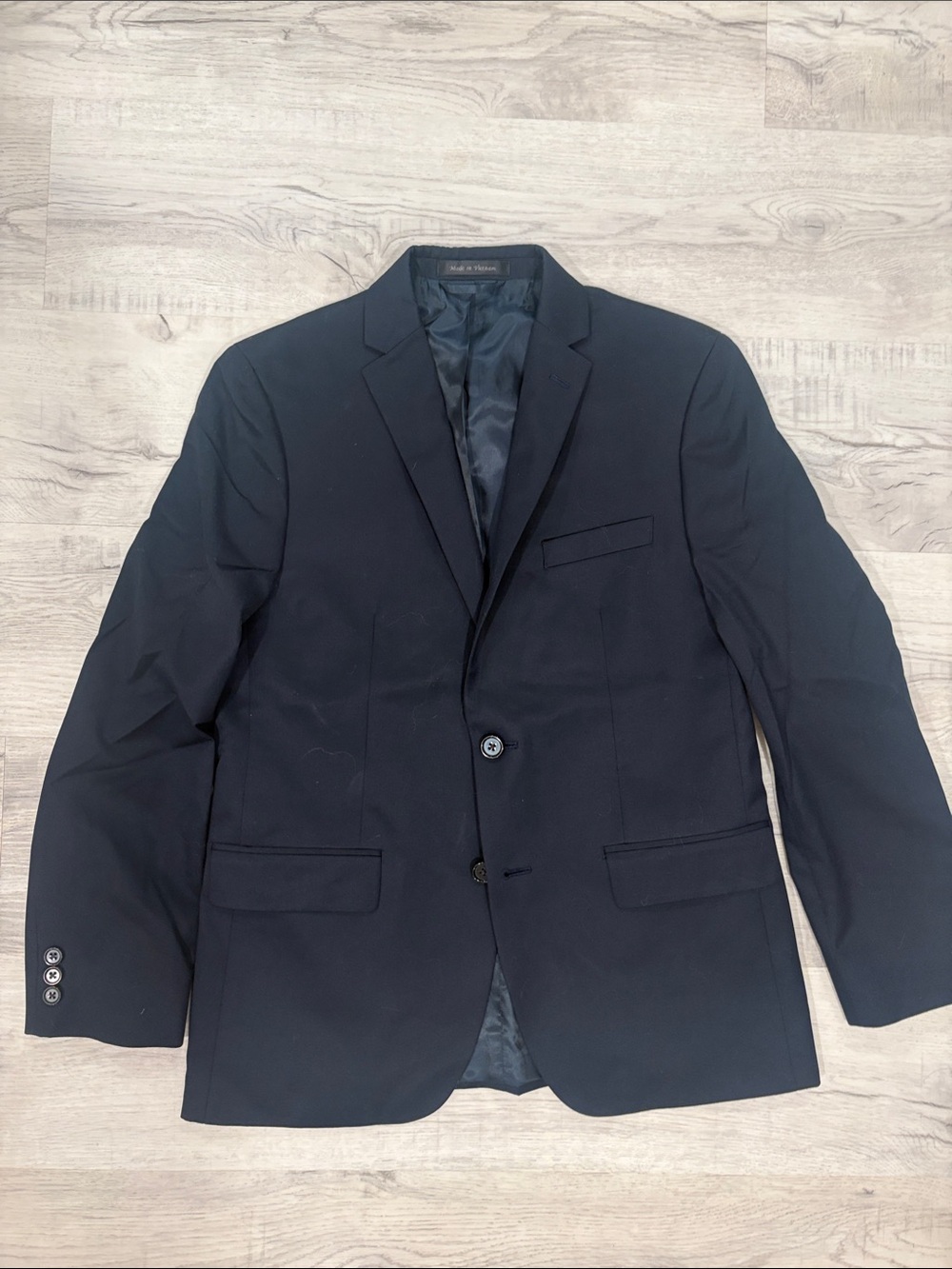 Classic Men's Navy Blazer - Tailored Two-Button Jacket